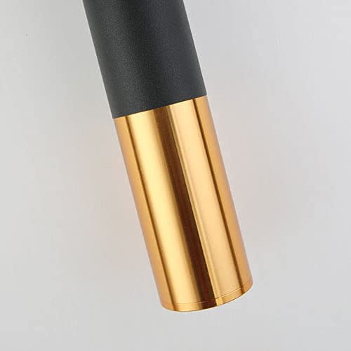 Aluminum Hanging Lamp Suspension Adjustable Height Spotlights Single Head Ceiling Downlights Black+Gold 3W LED Long Tube Chandelier Kitchen Island Pendant Light Interesting