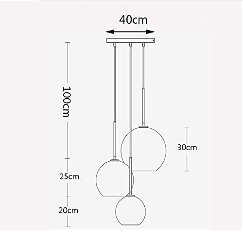 Modern Dining Table Pendant Lamp Ceiling Light, 3-Flame Gradient Glass Ball Hanging Lamp, Height Adjustable E27 Chandelier for Office Dining Room Living Room (Color : Silver)