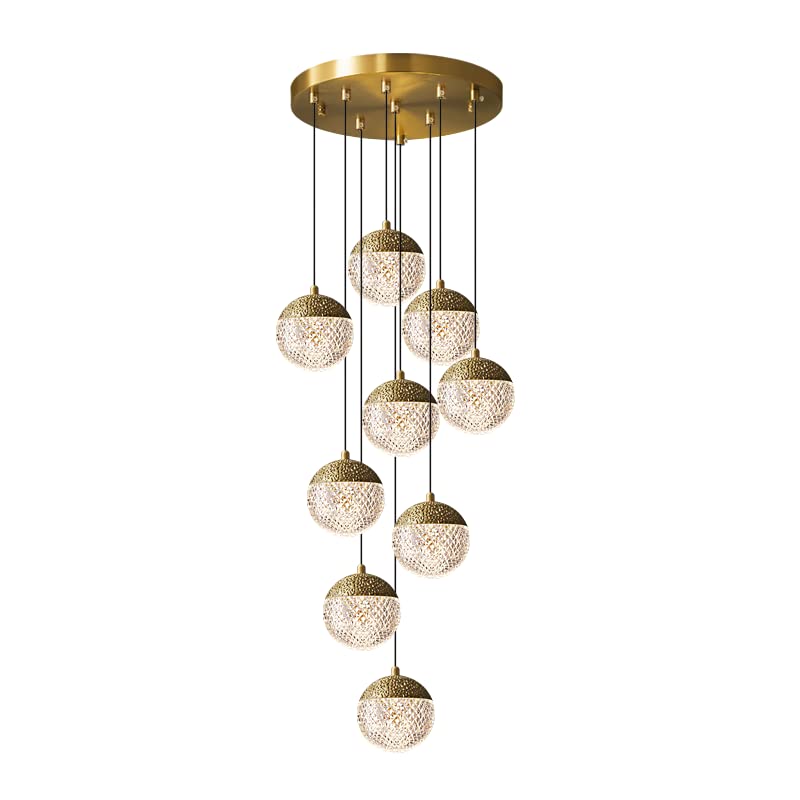 Generic Praee Full Copper Small Duplex Building Living Sala Landelier Nordic Loft High Villa Staircase Long Chandelier para la Cocina