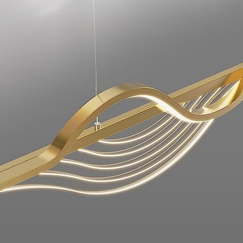 Butterfly Gold Hanging Chandelier cálida de atenuación Blanca LED Light Light 36W Boutique Nordic Boutique Decorat Negro Long Strip Lando Techo Candelier para Comedor Sala de Estar Bedro