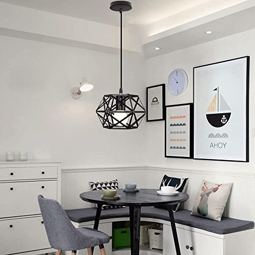 ZQBHK Chandelier, nt Lamp Metal Cage Industrial Chandeliers Half Embedded tallation Chandelier Black Retro Hanging Lamp Kitchen nd Decorative Fixtures Attic Fixtures Hanging Lig