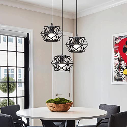 ZQBHK Chandelier, nt Lamp Metal Cage Industrial Chandeliers Half Embedded tallation Chandelier Black Retro Hanging Lamp Kitchen nd Decorative Fixtures Attic Fixtures Hanging Lig