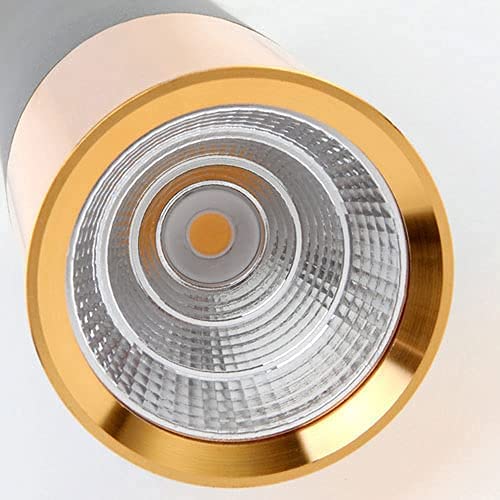 Aluminum Hanging Lamp Suspension Adjustable Height Spotlights Single Head Ceiling Downlights Black+Gold 3W LED Long Tube Chandelier Kitchen Island Pendant Light Interesting
