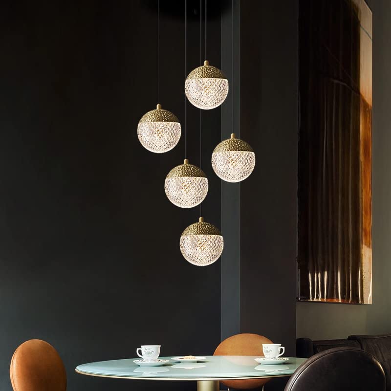 Generic Praee Full Copper Small Duplex Building Living Sala Landelier Nordic Loft High Villa Staircase Long Chandelier para la Cocina
