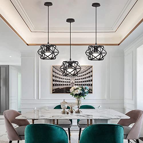 ZQBHK Chandelier, nt Lamp Metal Cage Industrial Chandeliers Half Embedded tallation Chandelier Black Retro Hanging Lamp Kitchen nd Decorative Fixtures Attic Fixtures Hanging Lig