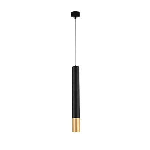 Aluminum Hanging Lamp Suspension Adjustable Height Spotlights Single Head Ceiling Downlights Black+Gold 3W LED Long Tube Chandelier Kitchen Island Pendant Light Interesting