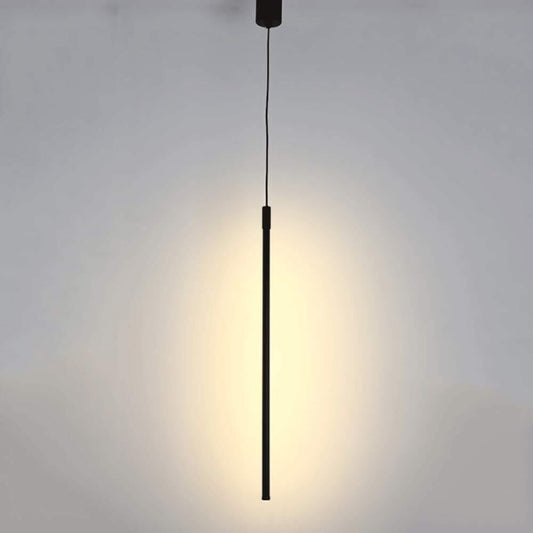 Dining Table Lights Ceiling Slim Single Head Chandelier Minimalist Bed Bedside Cylinder Pendant Modern Creative Led Hanging Fixture(3000K,120