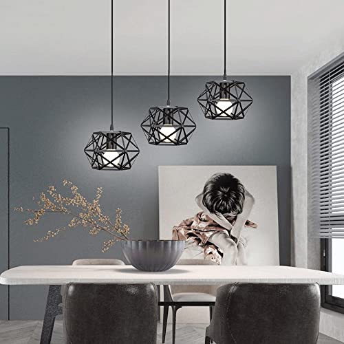 ZQBHK Chandelier, nt Lamp Metal Cage Industrial Chandeliers Half Embedded tallation Chandelier Black Retro Hanging Lamp Kitchen nd Decorative Fixtures Attic Fixtures Hanging Lig