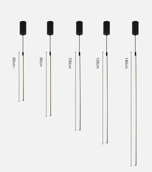 Dining Table Lights Ceiling Slim Single Head Chandelier Minimalist Bed Bedside Cylinder Pendant Modern Creative Led Hanging Fixture(3000K,120
