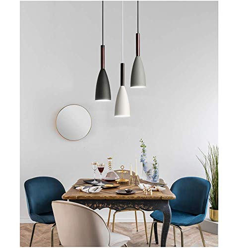 Nordic Pendant Ceiling Light Nordic Aluminum+Wood Chandelier Fixture Kitchen Pendant Lighting Living Room Pendant Lighting (3 in 1)