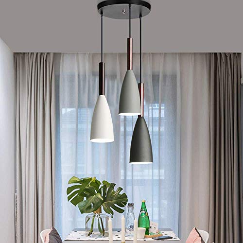 Nordic Pendant Ceiling Light Nordic Aluminum+Wood Chandelier Fixture Kitchen Pendant Lighting Living Room Pendant Lighting (3 in 1)